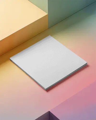 Sleek Square Magazine Mockup Isolated Minimalistic Geometric Background Flat Lay Design