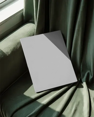 Elegant Minimalist Magazine Mockup On Soft Fabric Texture For Design Presentation