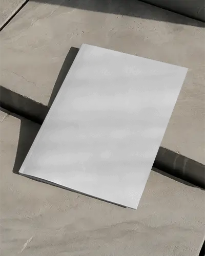 Modern Minimalist Magazine Mockup With Clean Lines And Elegant Flat Lay Presentation