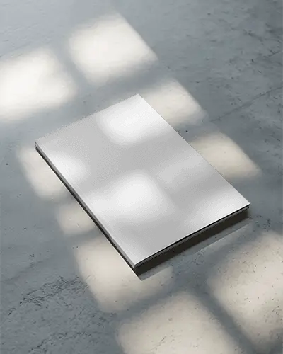 Minimalistic Flat Lay Magazine Mockup With Soft Natural Light And Unique Shadow Pattern