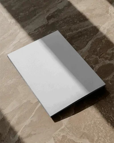 Sleek Minimalist Magazine Mockup Flat Lifestyle Photography On Marble Surface