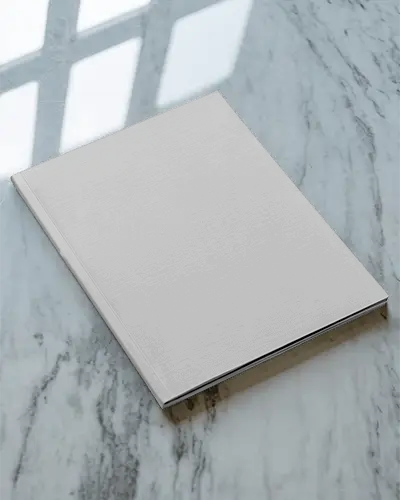 Sleek Minimalistic Magazine Mockup On Marble Surface For Professional Presentation