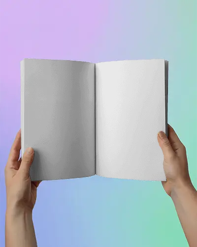 Flat Lay Magazine Mockup With Opened Blank Pages For Branding And Marketing Use