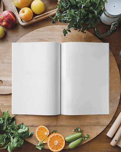 Modern Art Magazine Mockup Contemporary Expressionist Cover In Cozy Kitchen Setting