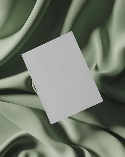 Abstract Green Fluid Background Magazine Mockup Floating With Soft Organic Waves Editorial Style