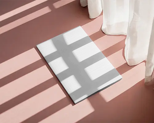 Sunlit Floor Magazine Mockup With Window Shadow Pattern Minimal Interior Editorial Aesthetic