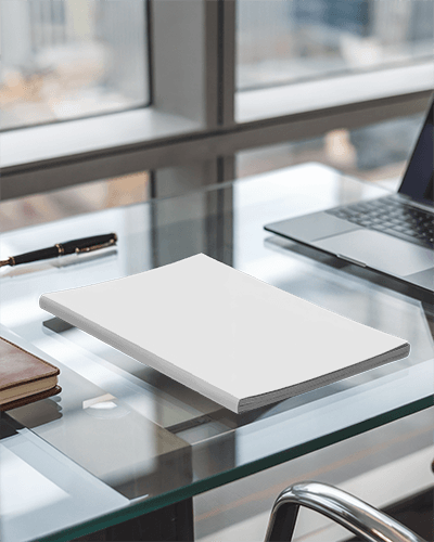 High End Magazine Mockup Trendy Art Nouveau Design On Glass Table