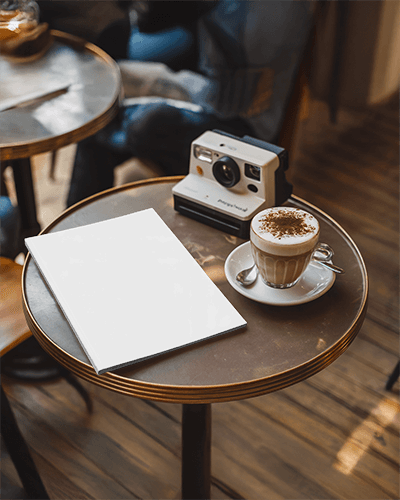 Aesthetic Coffeehouse Magazine Mockup Stylish Monochrome Cover With Coffee