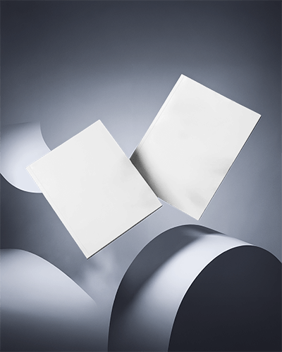 Premium Magazine Mockup Dual Cover Display With Expressive Paint Effect And Dynamic Lighting