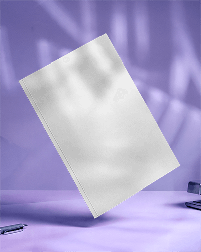 Minimalist Magazine Mockup Modern Typography And Fashion Cover On Luxury Purple Setup