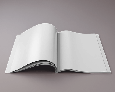 Open Magazine Mockup With Folded Pages On Minimal Neutral Background