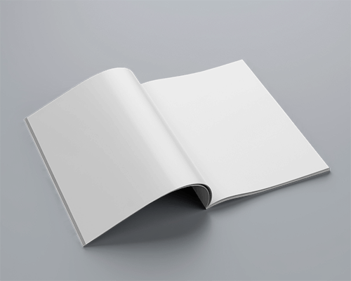 Open Magazine Mockup With Customizable Pages On Light Gray Background