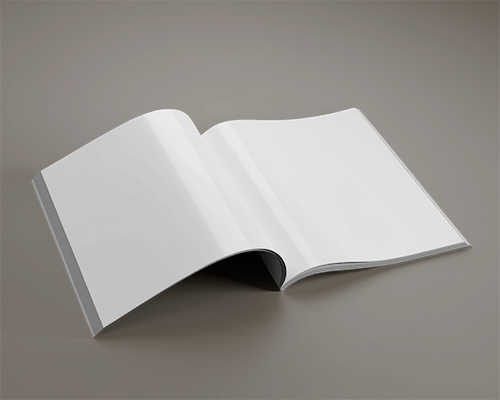 Open Magazine Mockup With Customizable Pages On Minimal Beige Background
