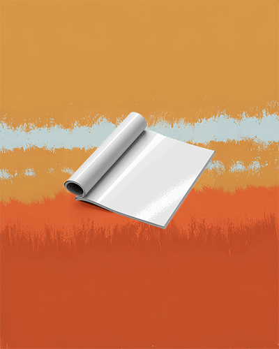 Open Magazine Mockup With Custom Design On Textured Red Background