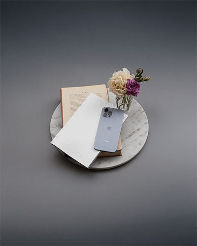 Elegant Desk Magazine Mockup Minimalistic Setup With Floral Touch