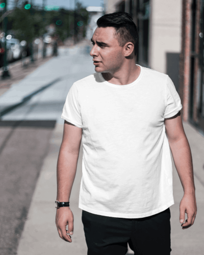 Tshirt Mockup Of Man In Street