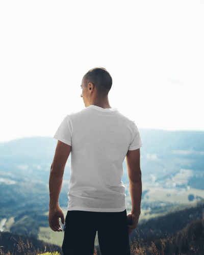Bald Man Tshirt Mockup Landscape View