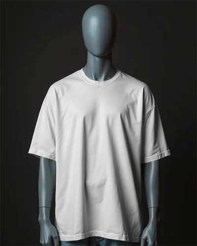 Moody Lighting Tshirt Mockup On Modern Anatomical Mannequin Dark Background