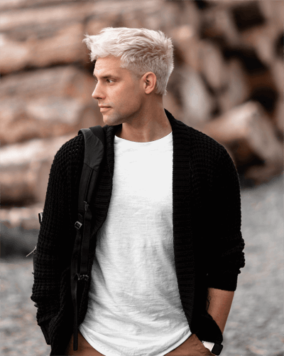 Man Tshirt Mockup With Black Jacket