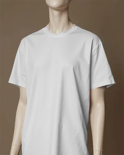 Minimal Tshirt Mockup White Shirt On Torso Mannequin Brown Background