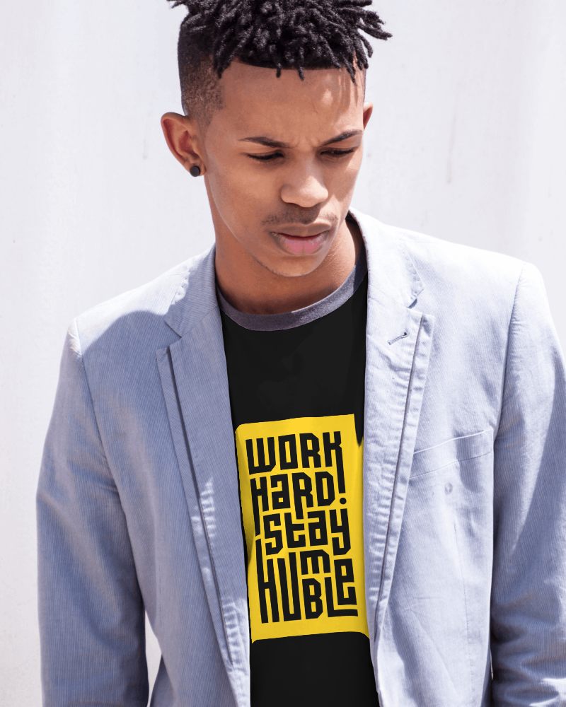 African Man Tshirt Mockup With Blazer