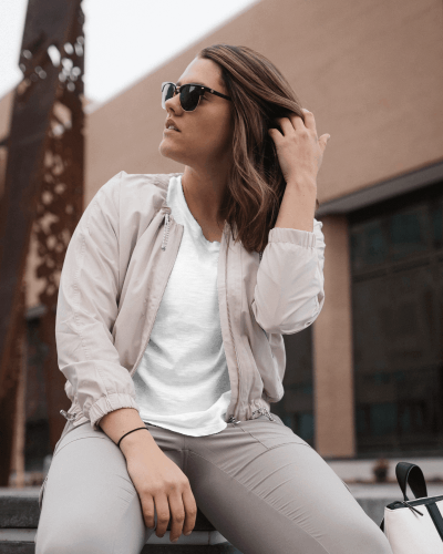 Tshirt Mockup Brand Photoshoot With Woman