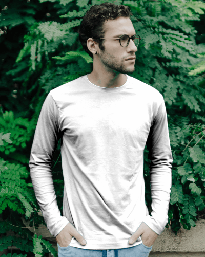 Full Sleeve Tshirt Mockup Of Man With Glasses