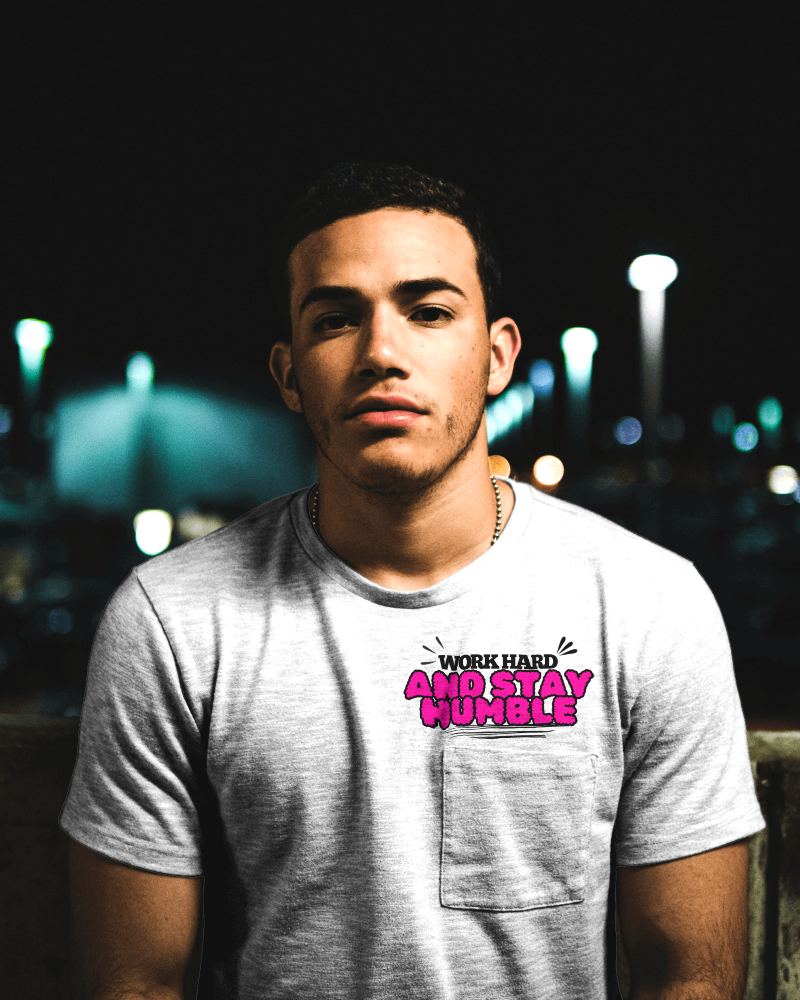 Man Tshirt Mockup With Pocket