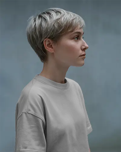 Fashion Ready T Shirt Mockup Female Model Facing Right With Natural Lighting