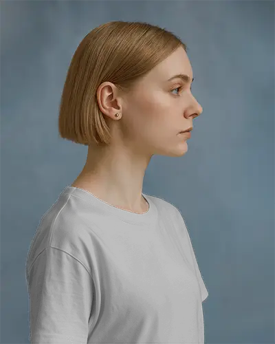 Neutral Tone Half Tshirt Mockup Profile View Clean Fit On Female Model