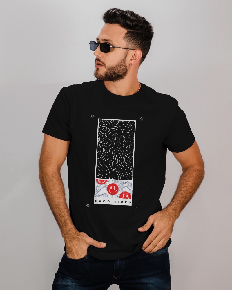 Male Model Tshirt Mockup For Photoshoot Of Round Neck Tshirt