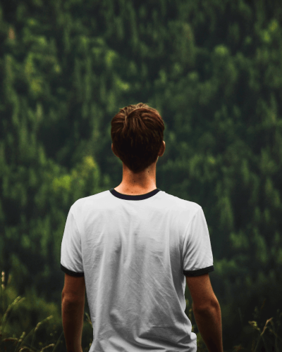 Man Tshirt Mockup Standing Above Valley