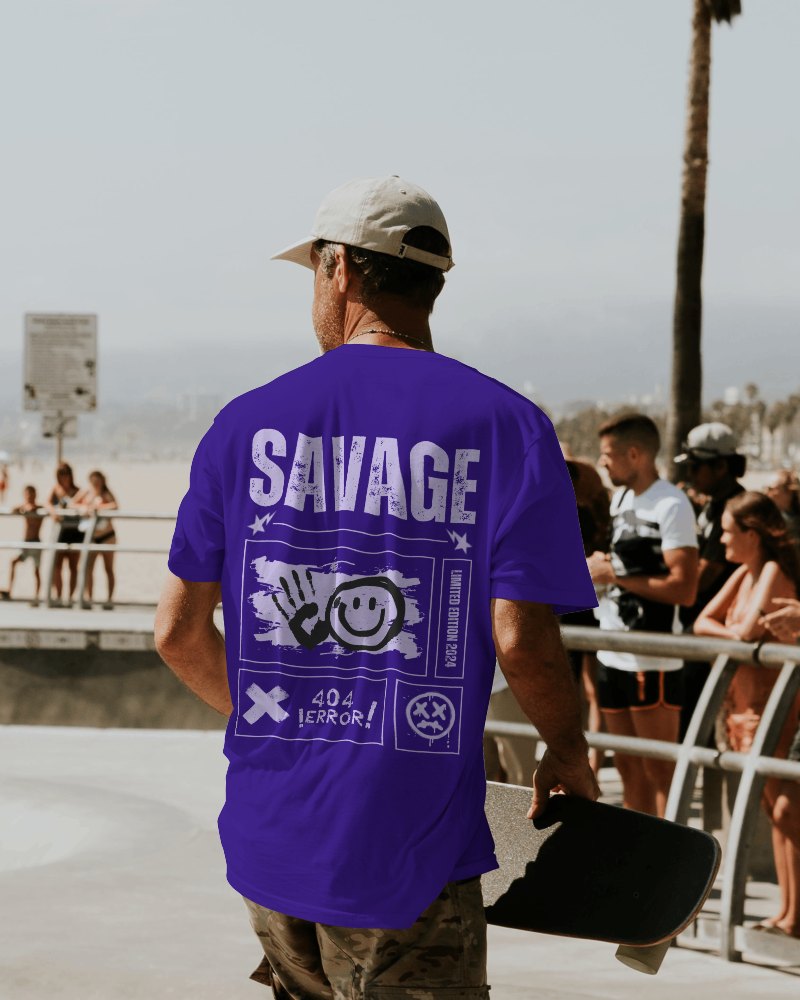Oversized Back Tshirt Mockup Of Man With Skateboard