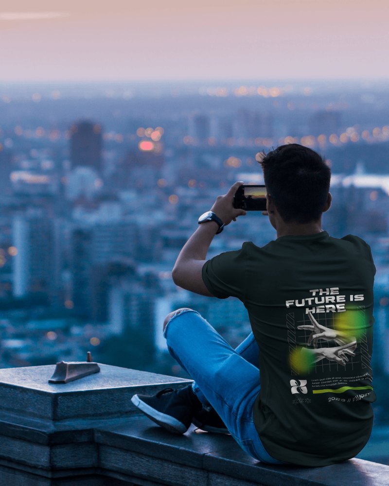 Tshirt Mockup Of Man Clicking Photo