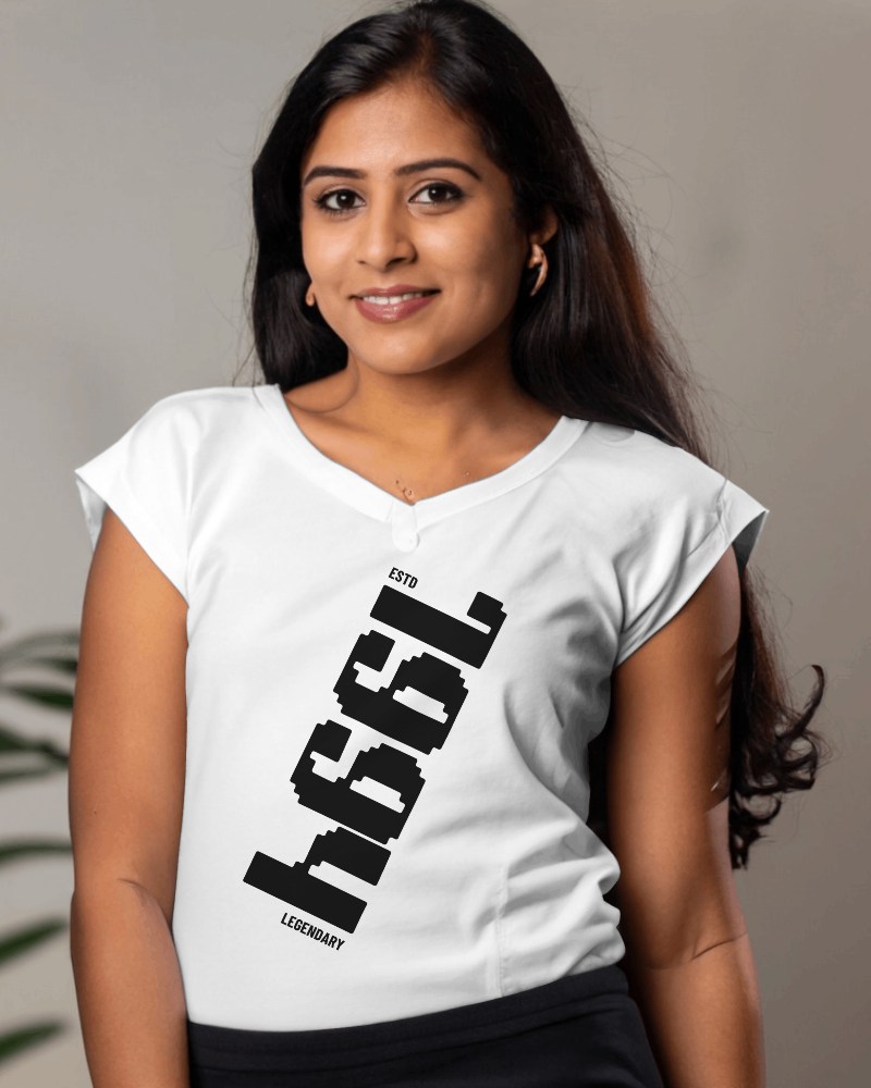Indian Woman In Tshirt Mockup For A Photoshoot