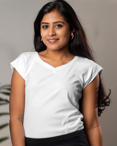 Indian Woman In Tshirt Mockup For A Photoshoot