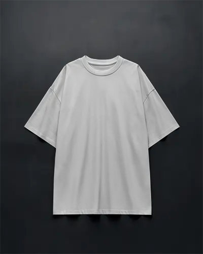 Boxy Tshirt Mockup Hanging White Tee On Dark Textured Background Minimal Front View With High Contrast And Clean Modern Presentation