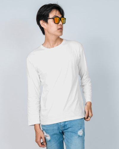 Asian Young Man In Full Sleeve Tshirt Mockup