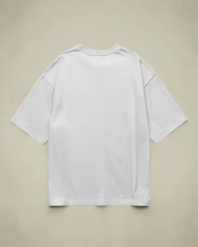 Flat Lay Boxy Tshirt Mockup White Tee On Beige Background Back Design View Minimal Style