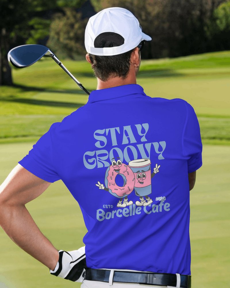 Golfer Polo Tshirt Mockup In Golf Ground