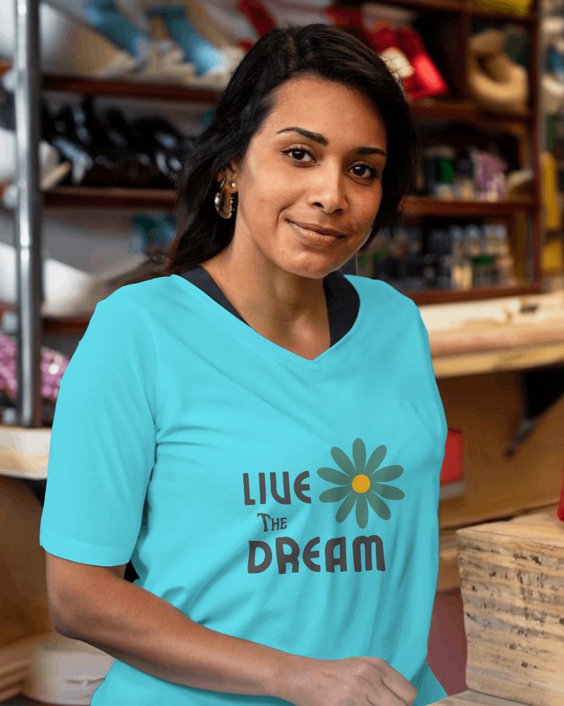 Tshirt Mockup Of Lady In A Store