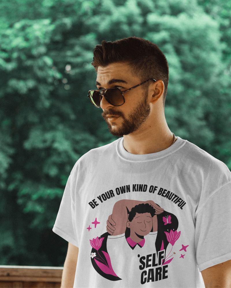 White Male With Sunglasses Wearing Tshirt Mockup