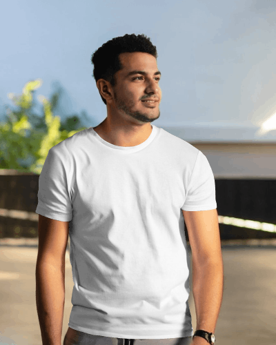Indian Male Model With Side View Wearing Tshirt Mockup