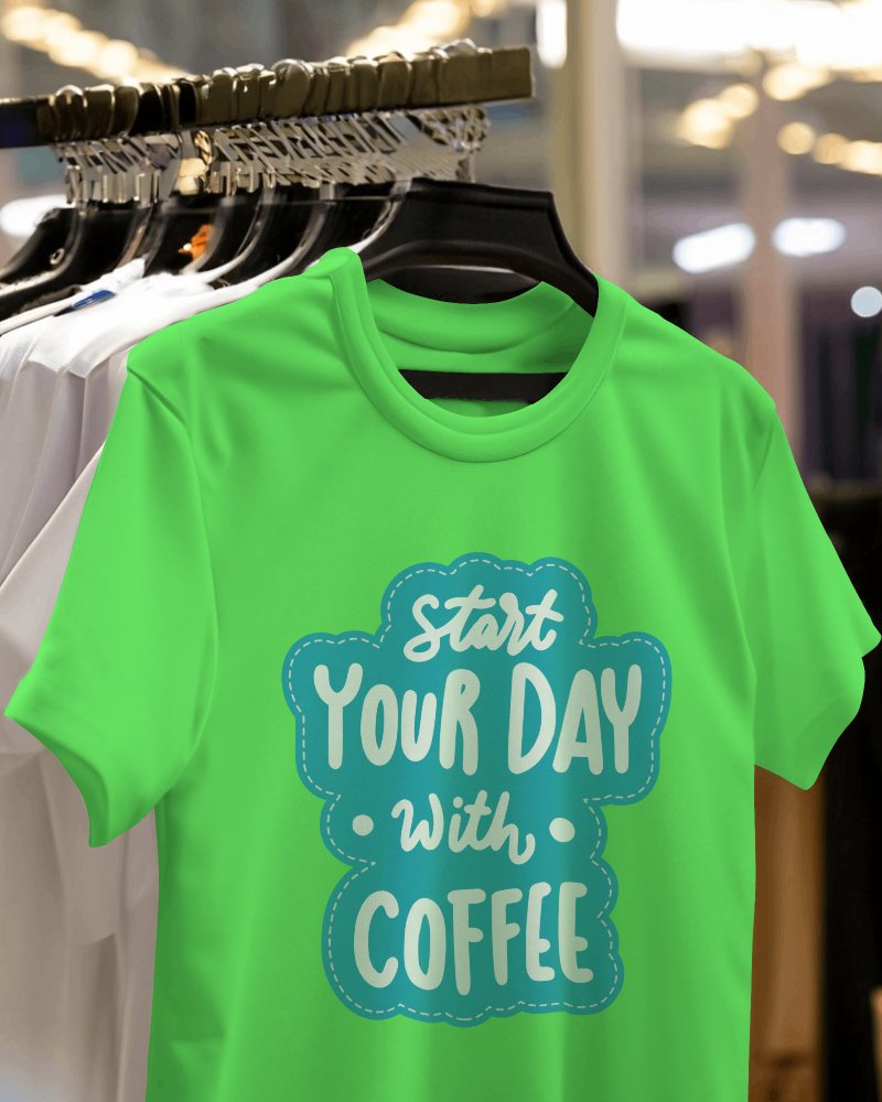 Tshirt Mockup Hanging In A Tshirts Section