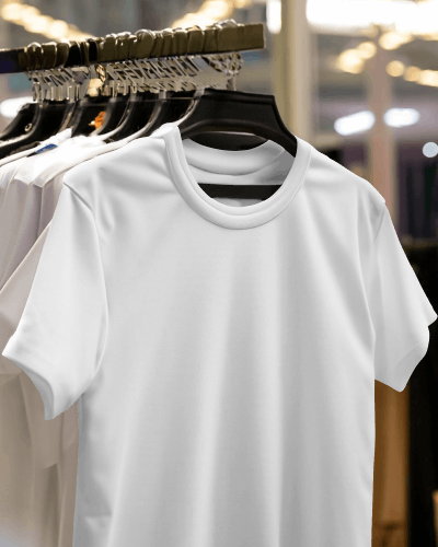 Tshirt Mockup Hanging In A Tshirts Section