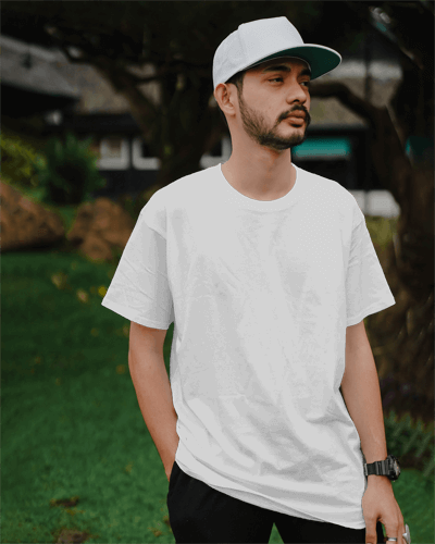 Man With Cap Tshirt Mockup For Branding