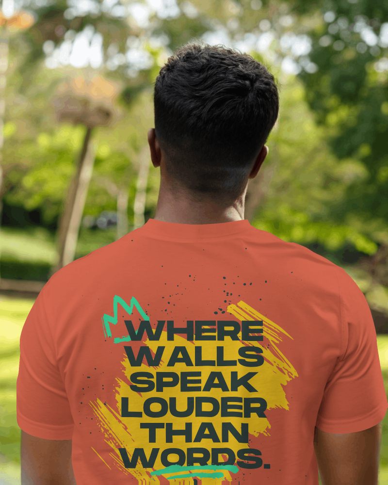 Back View Of Brown Man Wearing Tshirt Mockup