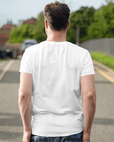 Tshirt Mockup Back View Of A White Male