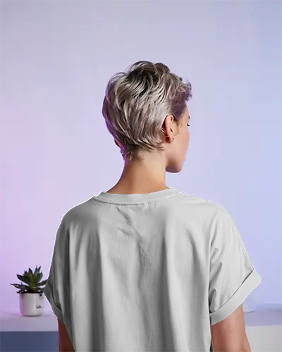 Rolled Sleeve Tee Mockup Back View Purple Hue Modern Studio Lighting Casual Fit Design Showcase