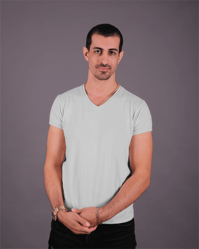 V Neck Tshirt Mockup Portrait Photo
